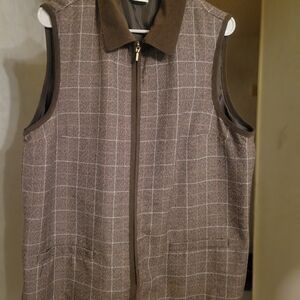Allison Daley Brown Checkered Women's Vest